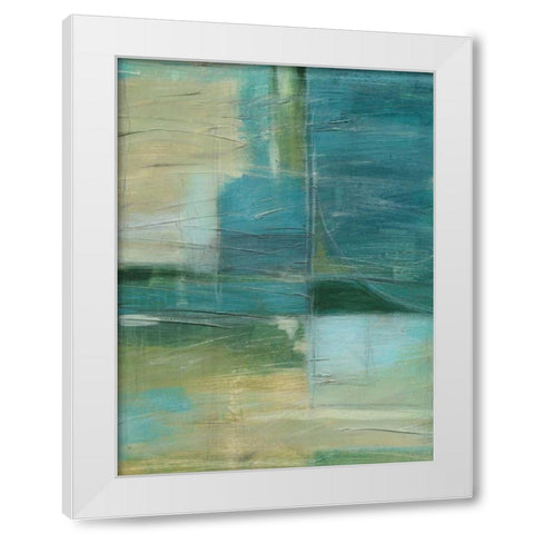 Emerald Reflections I White Modern Wood Framed Art Print by Vess, June Erica