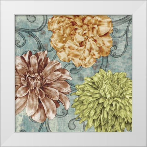 Flower Fetti I White Modern Wood Framed Art Print by Goldberger, Jennifer