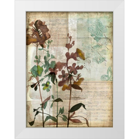 Music Box Floral I White Modern Wood Framed Art Print by Goldberger, Jennifer