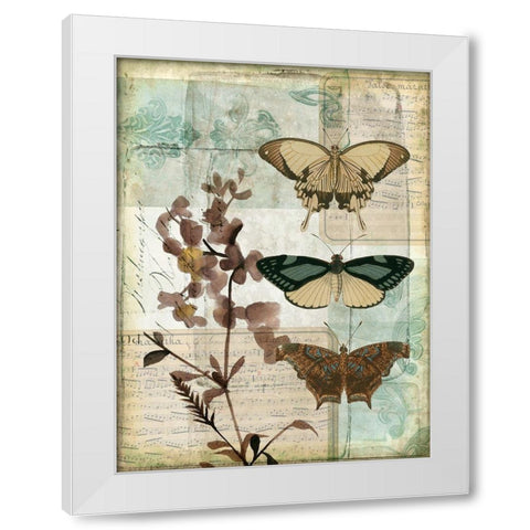 Music Box Butterflies II White Modern Wood Framed Art Print by Goldberger, Jennifer