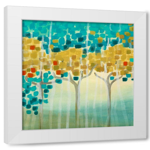 Forest Mosaic I White Modern Wood Framed Art Print by Vess, June Erica