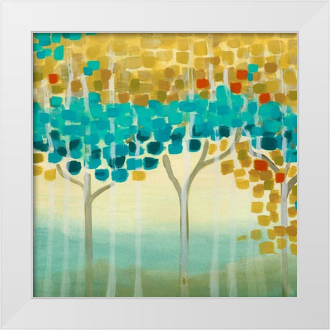 Forest Mosaic II White Modern Wood Framed Art Print by Vess, June Erica