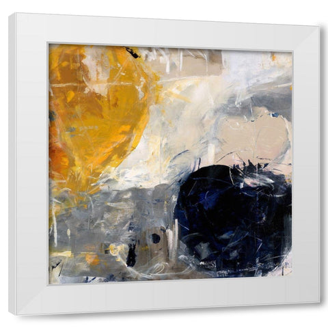 Gold Grey and Blue White Modern Wood Framed Art Print by Maas, Jodi