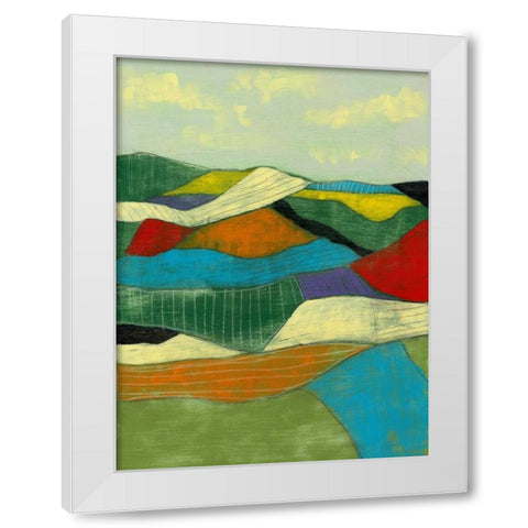 Patchwork Fields I White Modern Wood Framed Art Print by Goldberger, Jennifer