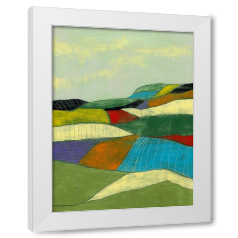 Patchwork Fields II White Modern Wood Framed Art Print by Goldberger, Jennifer