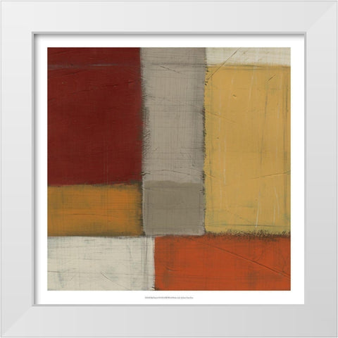 Red Sector I White Modern Wood Framed Art Print by Vess, June Erica
