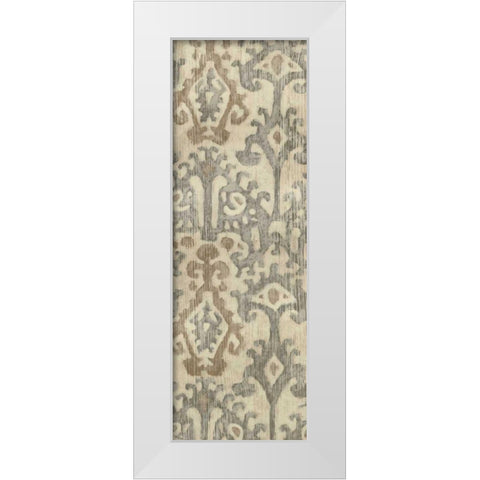 Linen Ikat I White Modern Wood Framed Art Print by Zarris, Chariklia