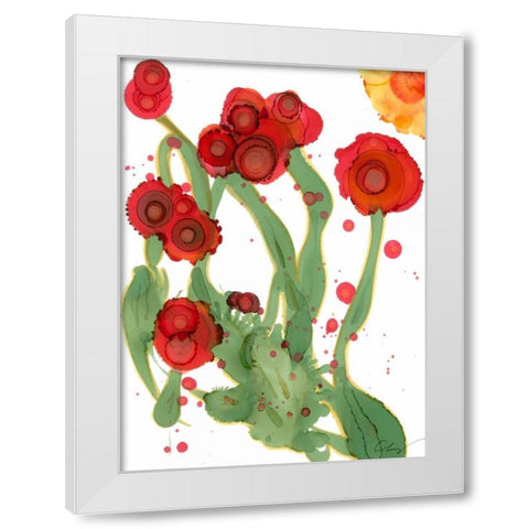 Poppy Whimsy III White Modern Wood Framed Art Print by Baynes, Cheryl