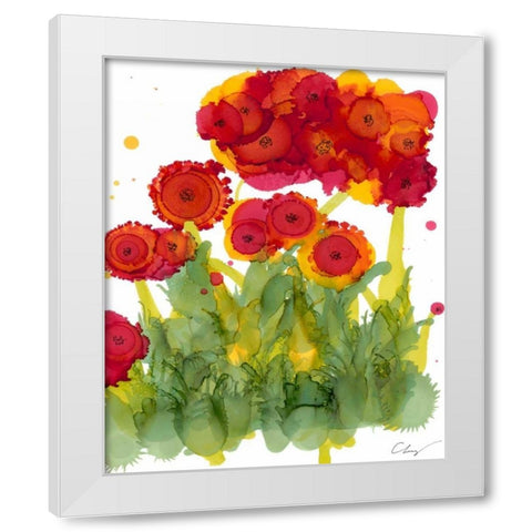 Poppy Whimsy IV White Modern Wood Framed Art Print by Baynes, Cheryl