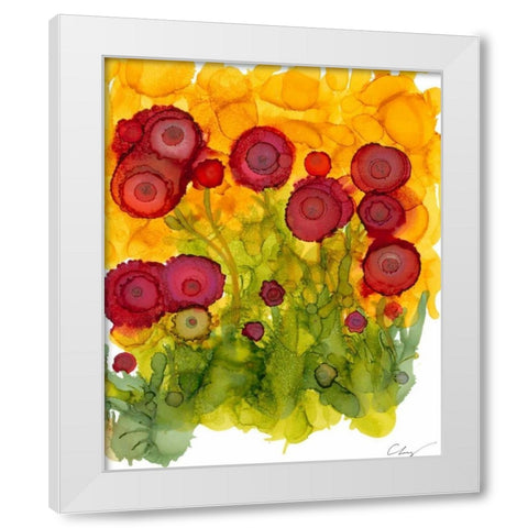 Poppy Whimsy VIII White Modern Wood Framed Art Print by Baynes, Cheryl