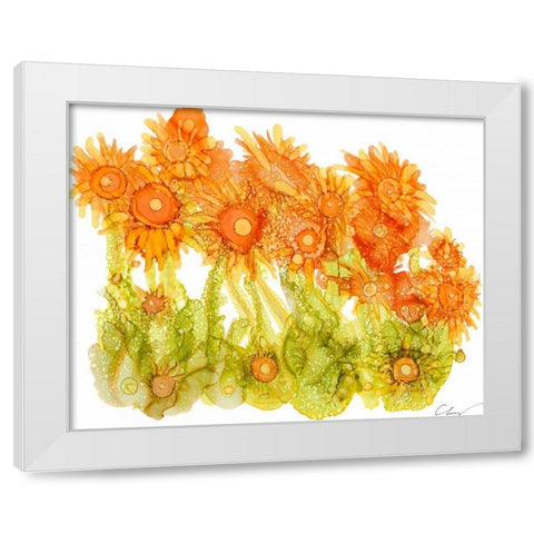 Sunlit Poppies I White Modern Wood Framed Art Print by Baynes, Cheryl