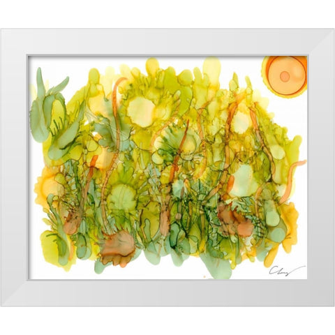 Sunlit Poppies IV White Modern Wood Framed Art Print by Baynes, Cheryl