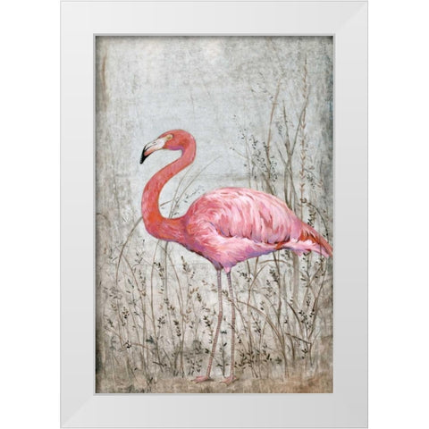 American Flamingo II White Modern Wood Framed Art Print by OToole, Tim