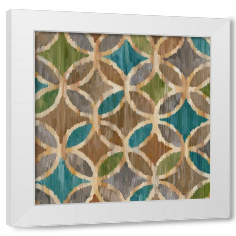 Ikat Symmetry III White Modern Wood Framed Art Print by Zarris, Chariklia