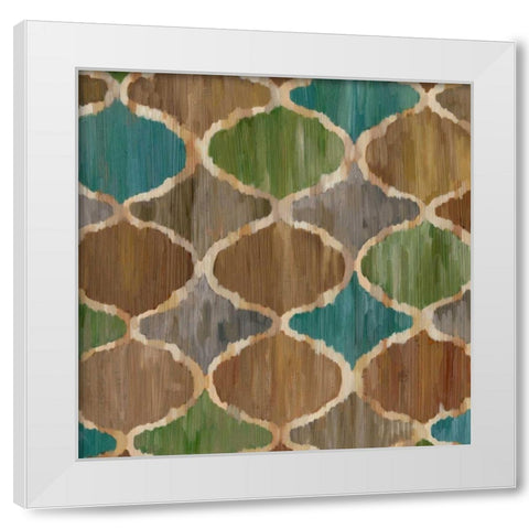 Ikat Symmetry IV White Modern Wood Framed Art Print by Zarris, Chariklia