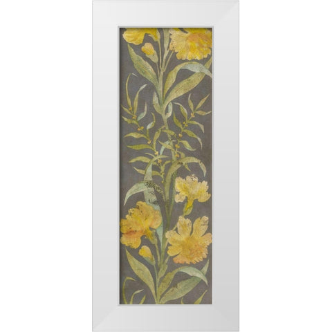 June Floral Panel I White Modern Wood Framed Art Print by Meagher, Megan