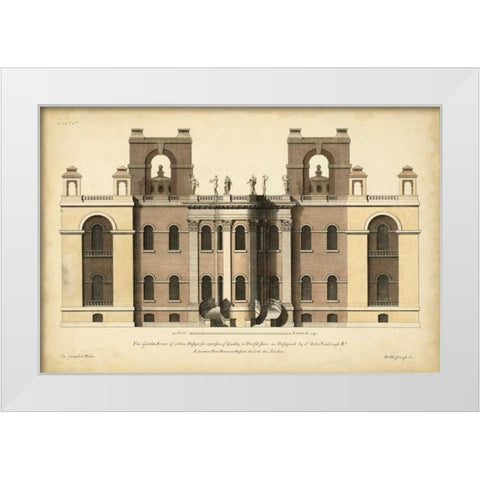 Elevation for a New Design I White Modern Wood Framed Art Print by Campbell