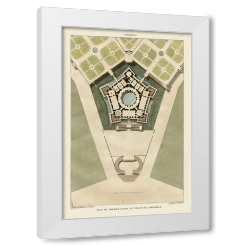 Plan Du Palais De Caprarola White Modern Wood Framed Art Print by Bonnard