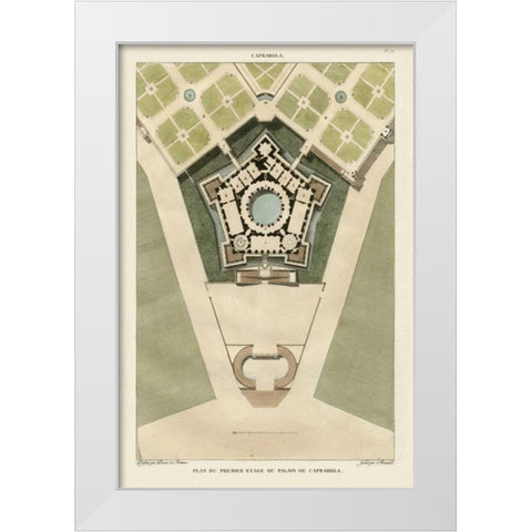 Plan Du Palais De Caprarola White Modern Wood Framed Art Print by Bonnard