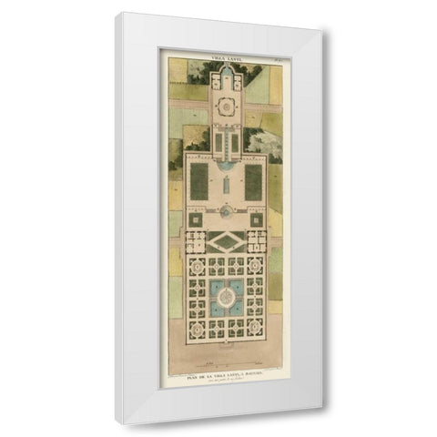 Plan De La Villa Lanti White Modern Wood Framed Art Print by Bonnard