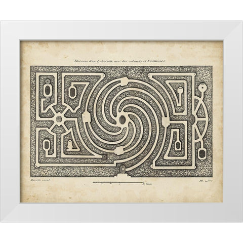 Garden Parterre I White Modern Wood Framed Art Print by d Argenville, DeZallier