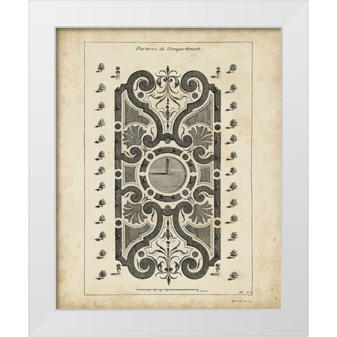 Garden Parterre VII White Modern Wood Framed Art Print by d Argenville, DeZallier