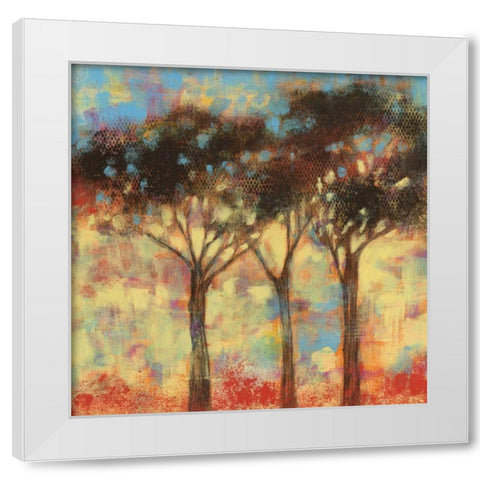 Kaleidoscope Trees I White Modern Wood Framed Art Print by Goldberger, Jennifer