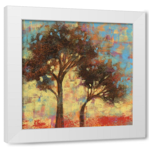 Kaleidoscope Trees II White Modern Wood Framed Art Print by Goldberger, Jennifer