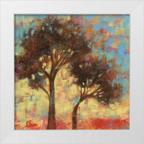 Kaleidoscope Trees II White Modern Wood Framed Art Print by Goldberger, Jennifer