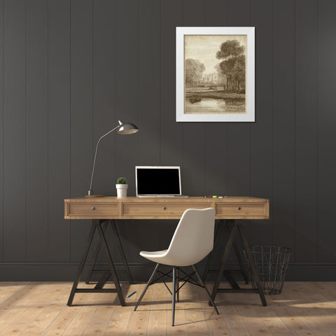 Strawberry Hill White Modern Wood Framed Art Print by Cooke, W.