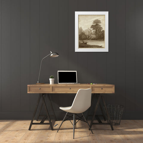 Monkey Island White Modern Wood Framed Art Print by Cooke, W.