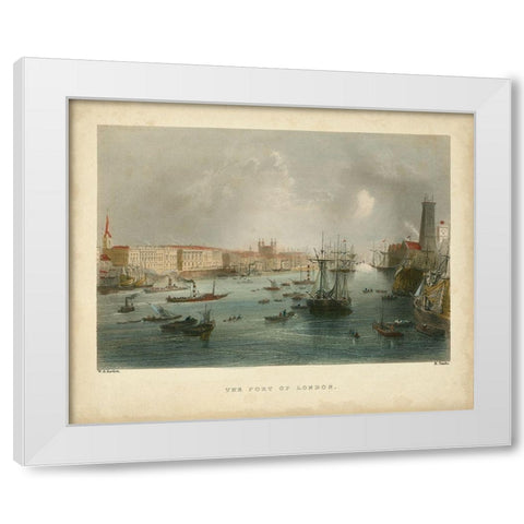 The Port of London White Modern Wood Framed Art Print by Bartlett, William H.