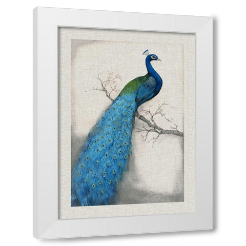 Custom Peacock Blue I (ASH) White Modern Wood Framed Art Print by OToole, Tim