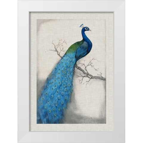 Custom Peacock Blue I (ASH) White Modern Wood Framed Art Print by OToole, Tim