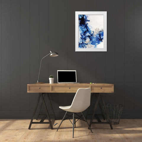 Glacier Blue I White Modern Wood Framed Art Print by Douglass, Farrell