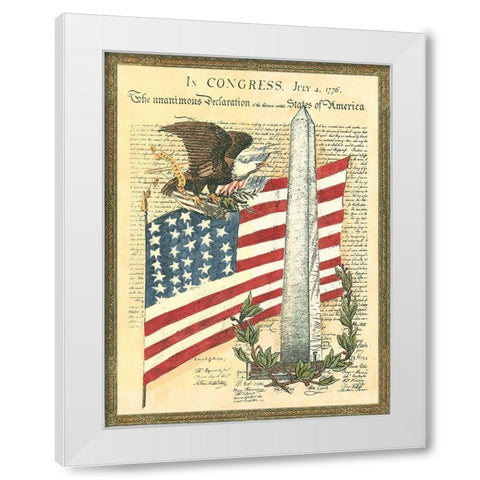 Proud to be an American II White Modern Wood Framed Art Print by Bookman, D.