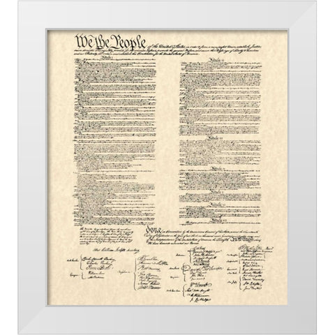 Constitution Document White Modern Wood Framed Art Print by Continental Congress