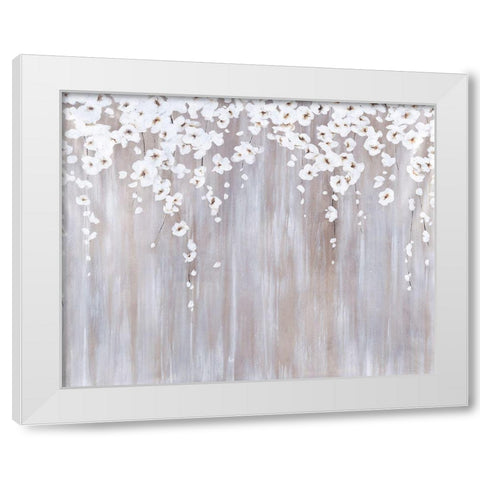 White Cherries White Modern Wood Framed Art Print by Edmunds, Sydney