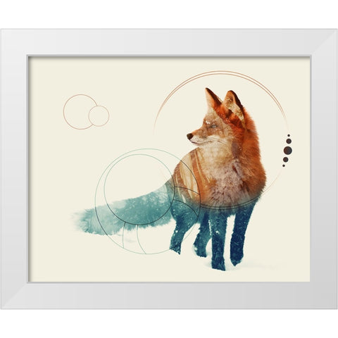 Fox Double Exposure Wildlife Art II White Modern Wood Framed Art Print by Circle Art Group