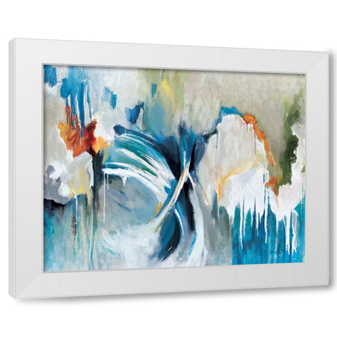 Free Flow White Modern Wood Framed Art Print by Circle Art Group