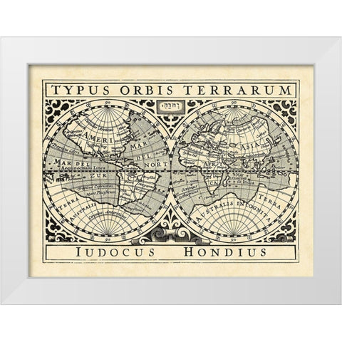 Vintage Maps I White Modern Wood Framed Art Print by Vision Studio