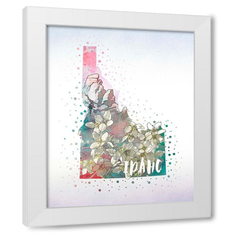 Idaho State Flower (Syringa) White Modern Wood Framed Art Print by Inner Circle