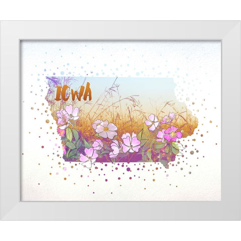 Iowa State Flower (Wild Rose) White Modern Wood Framed Art Print by Inner Circle