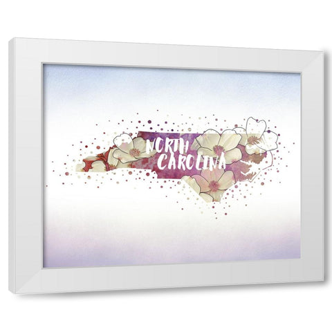 North Carolina State Flower (American Dogwood) White Modern Wood Framed Art Print by Inner Circle