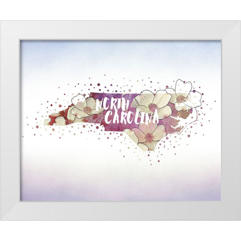 North Carolina State Flower (American Dogwood) White Modern Wood Framed Art Print by Inner Circle