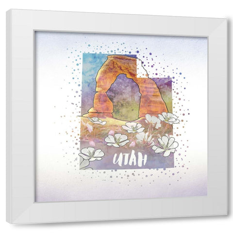 Utah State Flower (Sego Lily) White Modern Wood Framed Art Print by Inner Circle