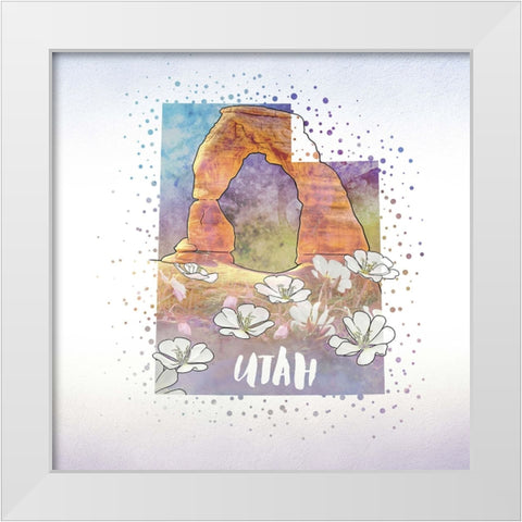 Utah State Flower (Sego Lily) White Modern Wood Framed Art Print by Inner Circle