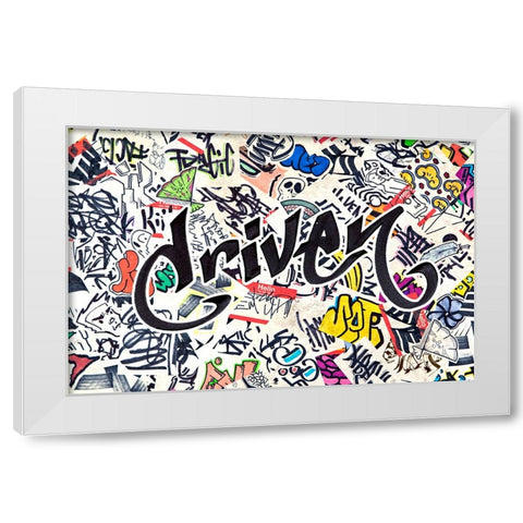 Driven - Urban Inspiration White Modern Wood Framed Art Print by Circle Art Group