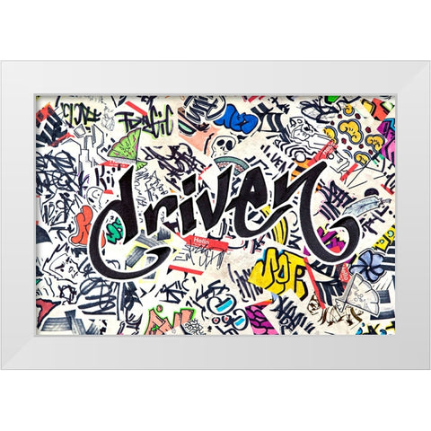 Driven - Urban Inspiration White Modern Wood Framed Art Print by Circle Art Group