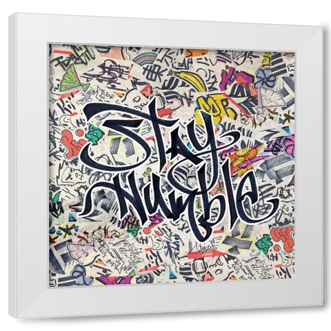 Stay Humble - Urban Inspiration White Modern Wood Framed Art Print by Circle Art Group